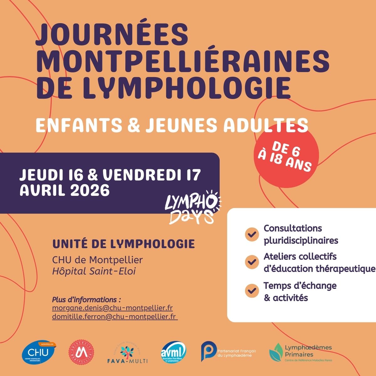 Journées montpellieraines de lymphologie : Enfants et jeunes adultes (de 6 à 18 ans)